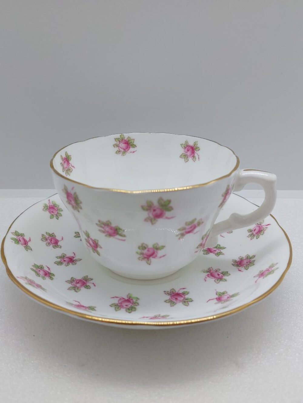 Vintage Hammersley Tea Cup & Saucer Pink Roses Bone China England